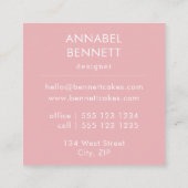 Cute Boho Cupcake Pattern Vierkante Visitekaartje (Achterkant)