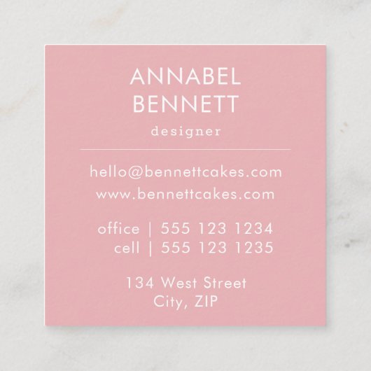 Cute Boho Cupcake Pattern Vierkante Visitekaartje (Achterkant)