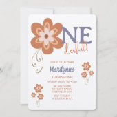 Cute Boho Daisy Onederful First Birthday Kaart (Voorkant)