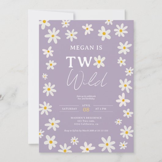 Cute boho daisy rainbow twee wild 2e verjaardag ki kaart (Voorkant)