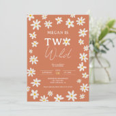 Cute boho daisy rainbow twee wild 2e verjaardag ki kaart (Staand voorkant)