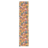 Cute Boho Desert Cats Cactus Succulent Pattern Korte Tafelloper (Voorkant)