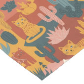 Cute Boho Desert Cats Cactus Succulent Pattern Korte Tafelloper (Hoek)