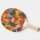 Cute Boho Desert Cats Cactus Succulent Pattern Tafeltennisbatje (Zijkant)