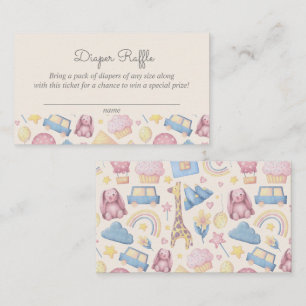 Cute Boho Diaper Raffle Baby shower Informatiekaartje