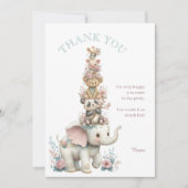 Cute Boho Dieren Verjaardagsfeest Bedankkaart (Voorkant)