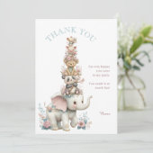 Cute Boho Dieren Verjaardagsfeest Bedankkaart (Staand voorkant)