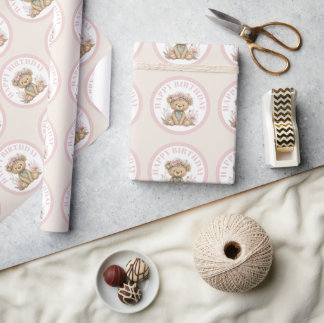 Cute Boho Dieren Verjaardagsfeestje Cadeaupapier