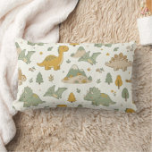 Cute Boho Dinosaurus Patroon Lendekussen Kussen (Deken)