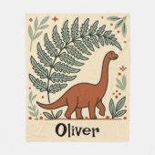 Cute Boho Dinosaurus Slaapkamer Fleece Deken (Voorkant)