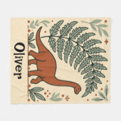 Cute Boho Dinosaurus Slaapkamer Fleece Deken (Voorkant (Horizontaal))