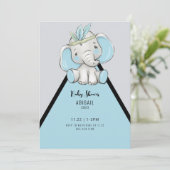 Cute Boho Elephant Oh Baby shower Kaart (Staand voorkant)