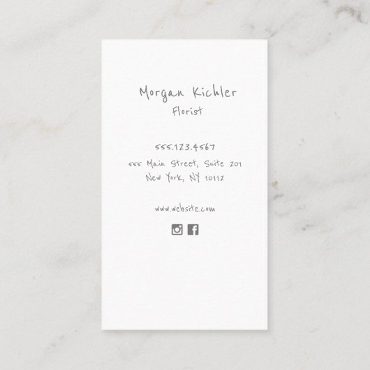 Cute Boho Floral Bouquet Visitekaartje (Achterkant)