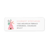 Cute Boho Floral Camping Teepee Return Address Etiket (Voorkant)