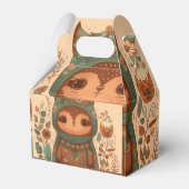 Cute boho floral owl custom bedankdoosjes (Achterkant)