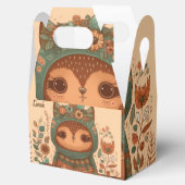 Cute boho floral owl custom bedankdoosjes (Geopend)