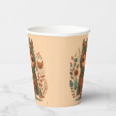 Cute boho floral owl custom papieren bekers (Rechts)