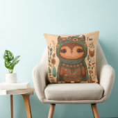 Cute boho floral owl kussen (Stoel)