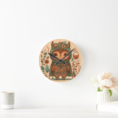Cute boho floral owl ronde klok (Huis)