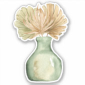 Cute Boho Floral Pastel Leaf Green Sticker (Voorkant)