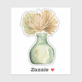 Cute Boho Floral Pastel Leaf Green Sticker (Vel)