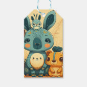 Cute boho floral rabbit custom  cadeaulabel (Voorkant)