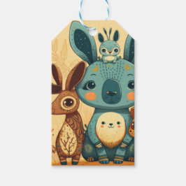 Cute boho floral rabbit custom  gift ta cadeaulabel