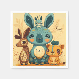 Cute boho floral rabbit custom  servet