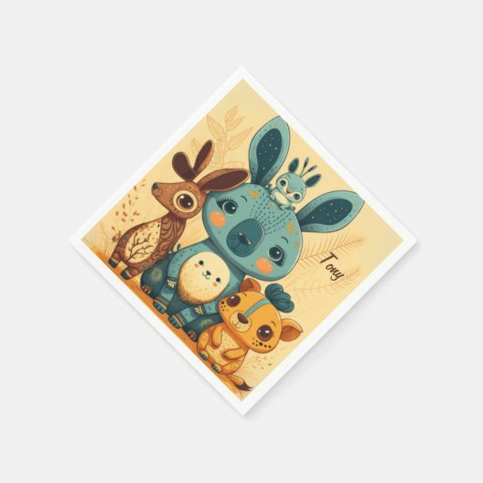 Cute boho floral rabbit custom  servet (Hoek)