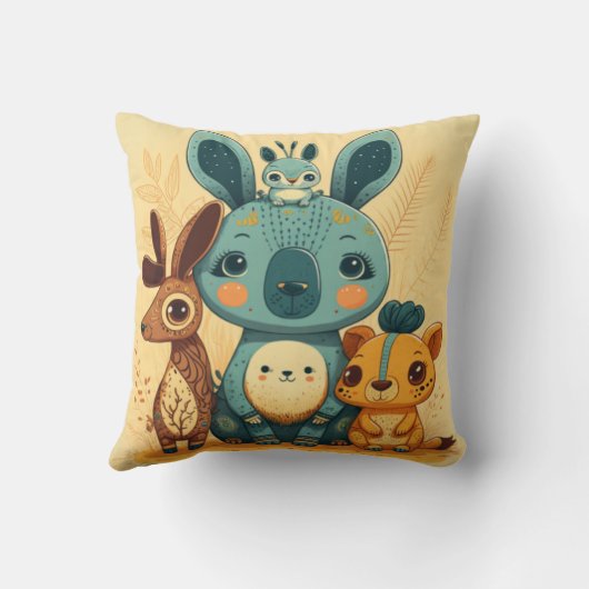 Cute boho florale konijn kussen (Achterkant)