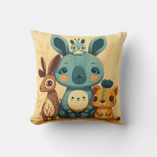 Cute boho florale konijn kussen (Voorkant)