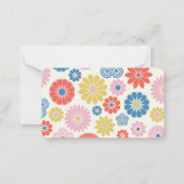 Cute Boho Flower Blue Custom Name Cadeaubehuizing Notitiekaartje (Achterkant)