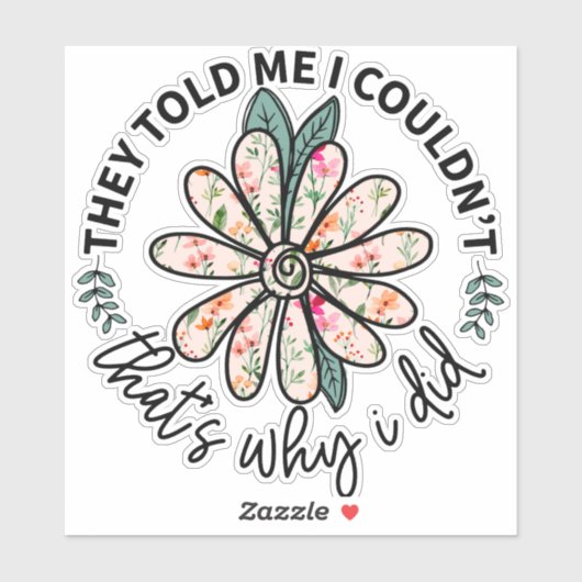 Cute Boho Flower Inspiration Motivatie Sticker (Vel)