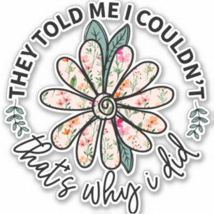 Cute Boho Flower Inspiration Motivatie Sticker