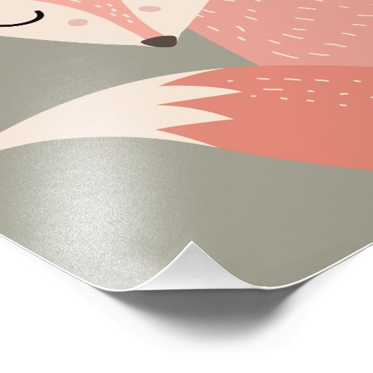 Cute Boho Fox Nursery Decor Artwork Poster (Hoek)