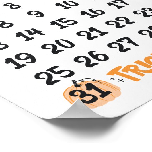 Cute Boho Halloween Countdown Poster (Hoek)