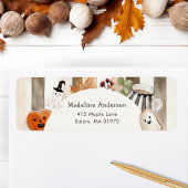 Cute Boho Halloween Ghost Pumpkin Baby Shower Etiket