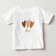 Cute boho harten naam initiaal baby jongens T-shir