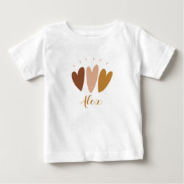 Cute boho harten naam initiaal baby jongens T-shir