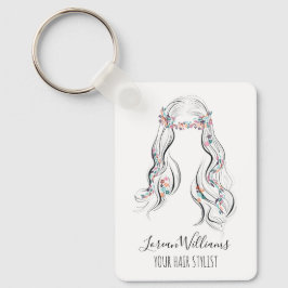 Cute Boho Kapsel Bruidskapsel Haarstylist Bloem QR Sleutelhanger