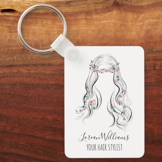 Cute Boho Kapsel Bruidskapsel Haarstylist Bloem QR Sleutelhanger (Voorkant)