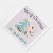 Cute Boho kerst Unicorn in Lavender Paars Servet (Hoek)