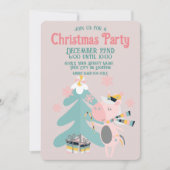 Cute Boho Kerstmis Unicorn op Blush Pink Kaart (Voorkant)