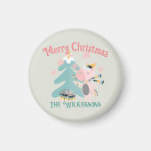 Cute Boho Kerstmis Unicorn op Sage Magneet (Voorkant)