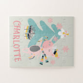 Cute Boho Kerstunicorn met naam op pagina Legpuzzel (Horizontaal)