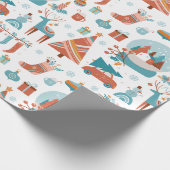 Cute Boho kerstvakantie met kleuren Cadeaupapier (Hoek)