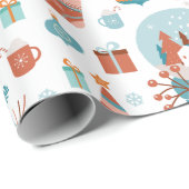 Cute Boho kerstvakantie met kleuren Cadeaupapier (Rol Hoek)