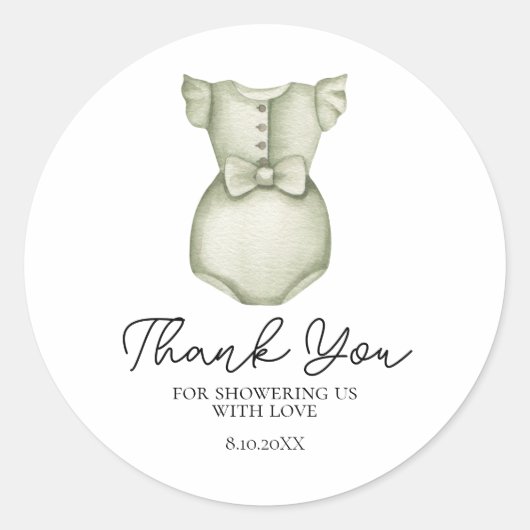 Cute Boho Kleding Meisje Baby Shower Sticker (Voorkant)