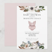 Cute Boho Kleding Meisje Baby Shower Uitnodiging (Voorkant / Achterkant)