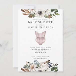 Cute Boho Kleding Meisje Baby Shower Uitnodiging